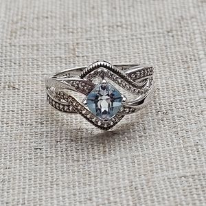 Blue Topaz and Sterling Ring